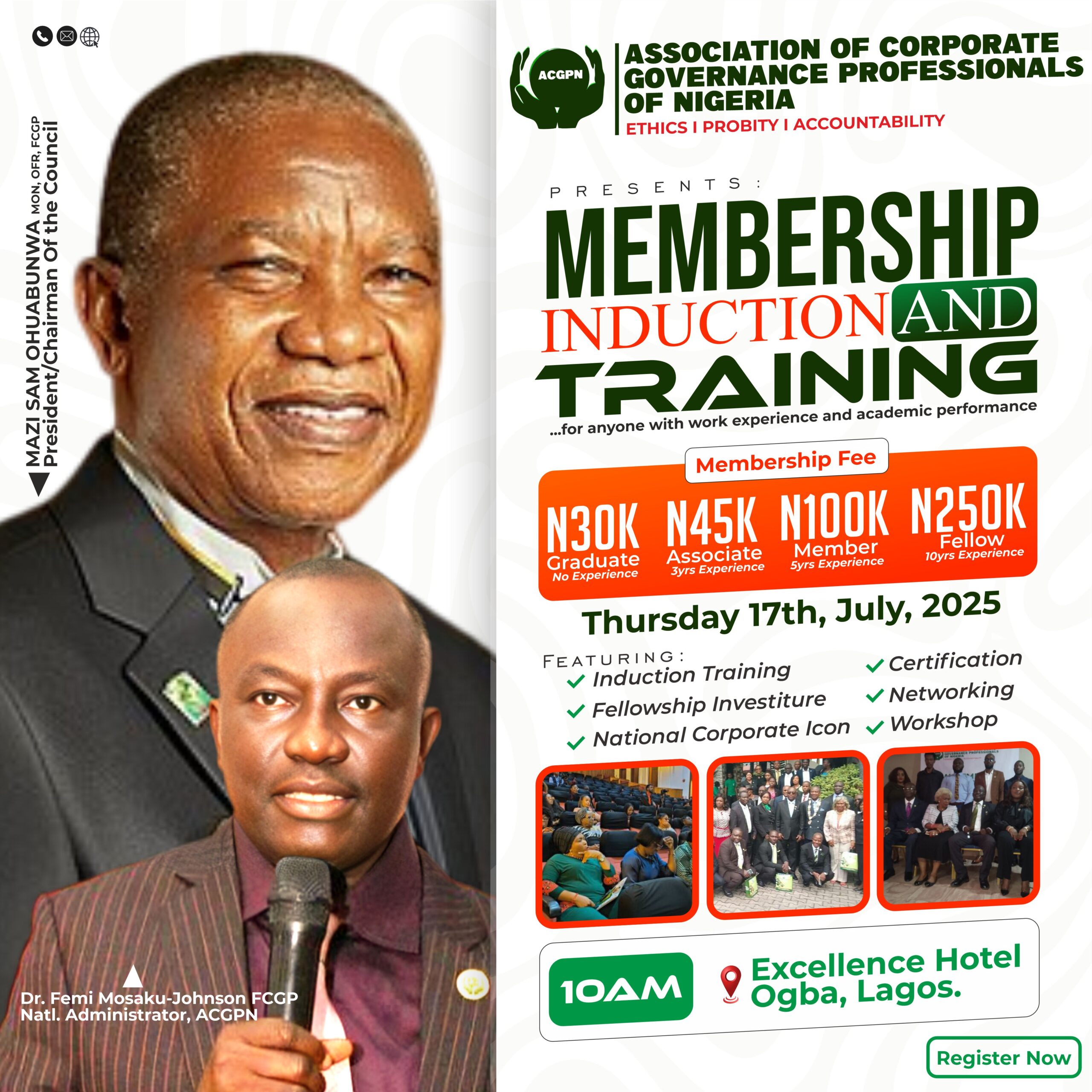 Unlock Your Corporate Governance Potential: Join the ACGP Membership Induction & Training